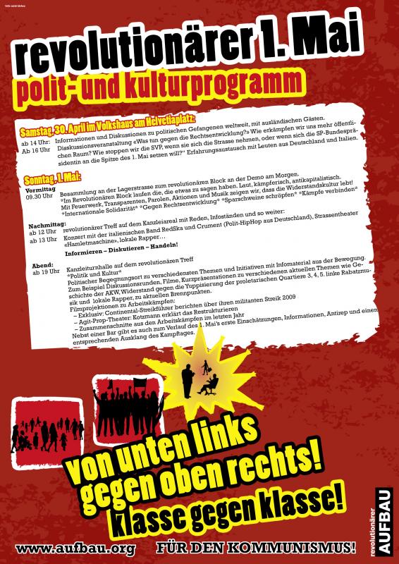 Programm Plakt des revolutionären Aufbau Schweiz