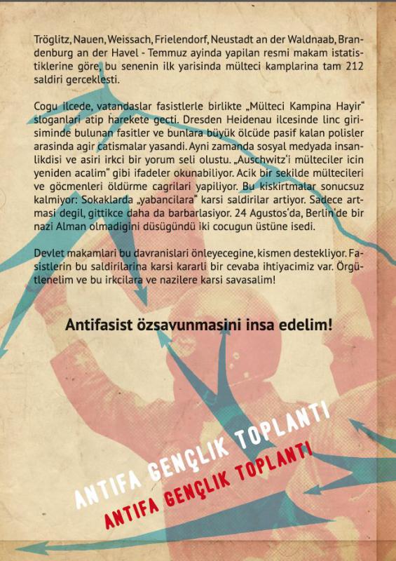 Flyer Rückseite / Türkisch