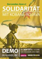 Plakat Solidemo Kobane/Rojava Hamburg 1.11.2014