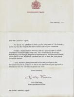 Letter from Buckingham Palace