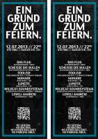 Party-Plakat 12.07.2013: Ein Grund zum Feiern.