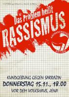 Kundgebung gegen die Lesung von Sarrazin im Volkshaus
